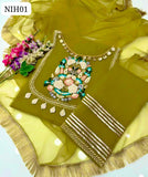 New Collection 😇 Organza Fabric Handmade 3D Flower Thread Work Gala Shirt With Organza Dupatta 4 side lase 2pc Dress