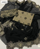 Lawn Fabric Machine Made Botti Jall Embroidery Work Shirt With 2 Sided Heavy Boarded Chiffon Embroidery Duppata And Plain Trouser 3pc Dress