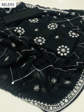 Lawn Fabric Computer & 9Mm Work Shirt With Full Embroidered Chiffon Dupatta And Lawn Plain Trouser 3pc Dress