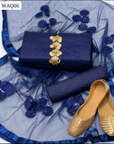 Kataan Silk Fabric Shirt With Flower And 4 Side Border Lace Net Dupatta And Kataan Silk Trouser 3Pc Dress With khusa gifts