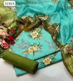 Monar Lawn Fabric Digital Print Shirt With Digital Print Monar Lawn Dupatta And Kataan Plain Trouser 3 Pc Dress