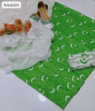 Lawn Fabric Dagital Print Shirt With Soft Karinkal Chiffon Dupatta And Lawn Trouser 3pc Dress