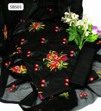 Lawn Fabric Machine Krastej Buti Jaal Work Shirt With Chiffon Embroidery Jaal Dupatta And Lawn Plain Trouser 3Pc Dress