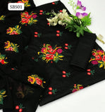 Lawn Fabric Machine Krastej Buti Jaal Work Shirt With Chiffon Embroidery Jaal Dupatta And Lawn Plain Trouser 3Pc Dress