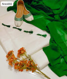 Kataan Silk Fabric Plain Shirt With Soft Karinkal Chiffon Dupatta And Kataan Silk Trouser 3Pc Dress