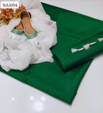 Kataan Silk Fabric Plain Shirt With Soft Karinkal Chiffon Dupatta And Kataan Silk Trouser 3Pc Dress