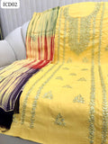 HANDMADE GOTTA WORK ON LAWN SHIRT, PLAIN TROUSER WITH EMBROIDERED TIE N DYE CHIFFON DUPPATTA 3PC Suit