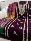HANDMADE GOTTA WORK ON LAWN SHIRT, PLAIN TROUSER WITH EMBROIDERED TIE N DYE CHIFFON DUPPATTA 3PC Suit