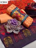 _Lawn Self Printet With Embroidery Gala Shirt And Plain Trouser With Digital Print Monar Dupatta 3Pc Dress