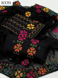 Lawn Fabric Computer Cross Stich  Embroidered Shirt With  Chiffon Embroidery Dupatta Along Lawn Embroidered Trouser 3Pc Dress