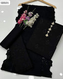 Lawn Fabric Computer Botti Embroidered Shirt With Flower Embroidered Chiffon Dupatta And Lawn Trouser 3pc Dress  Without neckline