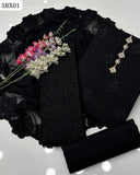 Lawn Fabric Computer Botti Embroidered Shirt With Flower Embroidered Chiffon Dupatta And Lawn Trouser 3pc Dress  Without neckline
