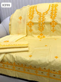 LAWN FABRIC SINDHI EMBROIDERY WITH CHINA SITARA SHIRT WITH CHIFFON DUPPATTA AND LAWN TROUSER 3PC DRESS