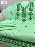 LAWN FABRIC SINDHI EMBROIDERY WITH CHINA SITARA SHIRT WITH CHIFFON DUPPATTA AND LAWN TROUSER 3PC DRESS