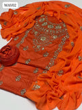 Lawn Cotton Fabric Beautiful Hand Made Gotta Work Shirt With Chiffon Hand Made Dupatta And Lawn cotton plain Trouser 3Pc Dress