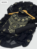 Lawn Cotton Fabric Beautiful Hand Made Gotta Work Shirt With Chiffon Hand Made Dupatta And Lawn cotton plain Trouser 3Pc Dress