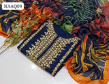 Pure Lawn Fabric Hande Made Gota Gala bail Qurta Style Neet work Shirt With Gota Embroidery Chiffon crush Tei & Dei Dupatta And Plain Lawn Trouser 3Pc Dress