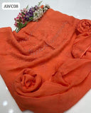 Chiffon Fabric Shadow Shisha Gula Work Shirt And Chiffon Dupatta 2 Pc Dress