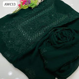 Chiffon Fabric Shadow Shisha Gula Work Shirt And Chiffon Dupatta 2 Pc Dress