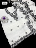 PAPER COTTON FABRIC COMPUTER KASHMIRI EMBROIDERY NECK AND BORDER WORK SHIRT AND 2 SIDES CUT WORK N EMBROIDERED DUPPATT 2 PC DRESS