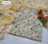 Lawn Fabric Ahmadpuri & kacha sipi Traditional Handmade Work Shirt With Lawn Handmade kacha sipi Work Dupatta And Handmade Thread Work Trouser 3Pc Dress