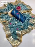 Shamoz Silk Fabric All Over Sequence Tilla And Sitara Charri Work Shirt With Soft Silk Original Chunri Dupatta With Heavy 4 Side Pasting Gotta Border & Lass Self Embroidery And masuri Trouser 3Pc Dress