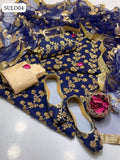 Crinkle Chiffon Fabric Marble And Gotta Embroidery Work Shirt With Indian Net Original Gotta Work Dupatta With 4 Side Indian Border Lass And Self Embossed Masuri Trouser 5Pc Dress With khussa & Matching Clutch