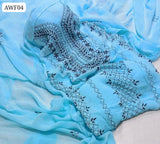 Chiffon Fabric Pika Mkadi Jal Embroidered Work Shirt And Chiffon Embroidered Dupatta 2Pc Dress