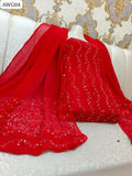 Chiffon Fabric Dory Satara Embroidered Work Shirt With Chiffon Embroidered Work Dupatta 2Pc Dress