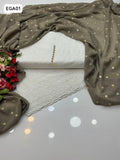 Soft Lawn Fabric Chiken kari Shirt With Chiffon Boti Work Beautiful Duppata And Lawn Chiken kari Trouser 3Pc Dress