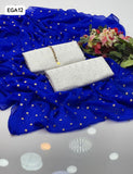 Soft Lawn Fabric Chiken kari Shirt With Chiffon Boti Work Beautiful Duppata And Lawn Chiken kari Trouser 3Pc Dress