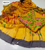Pure Lawn Hande Made Paka Pholkari Gala Style Neat Work Shirt With Embroidery Chiffon Crush Tei & Dei Dupatta And Lawn Plain Trouser 3Pc Dress