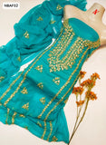 Soft Bamber Chiffon Handemade Gota Gala Bail Style Neat Work Shirt And Bamber Chiffon Gota Embroidery Dupatta 2Pc Dress