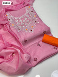 Paper Cotton Fabric Aari Work Shirt With Paper Cotton Aari Work Duppata And Kataan Trouser 3PC Dress
