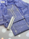 Paper Cotton Fabric Aari Work Shirt With Paper Cotton Aari Work Duppata And Kataan Trouser 3PC Dress