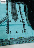 Lawn Fabric Cross Stitch 9 Mm Embroidery Work Shirt With Krincle Chiffon 9 Mm Cross Stitch Karhai Work Dupatta And Lawn Embroidery Work Trouser 3Pc Dress