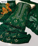 Soft Pure Bamber Chiffon Hand Embroidery Mukesh Gala Jall style Work Shirt And Bamber Chiffon Dupatta 2Pc Dress