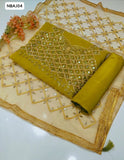 Rashian Net Fabric Full Embroided Thread work with Sequence Fancy Jaal Work Shirt With Same Colour Embroided Botti Rashian Net Dupatta And Skin Contras Jamawar Trouser 3Pc Dress