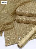 Rashian Net Fabric Full Embroided Thread work with Sequence Fancy Jaal Work Shirt With Same Colour Embroided Botti Rashian Net Dupatta And Skin Contras Jamawar Trouser 3Pc Dress
