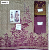 LAWN FABRIC PRINTED+EMBROIDERY WORK SHIRT WITH PURE CHIFFON PRINTED DUPATTA AND SAME LAWN TROUSER 3PC DRESS