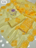 Paper Cotton Fabric Computer Embroidery Booti Jaal Shirt With CutWork Embroidered Paper Cotton Sleeves & CutWork Embroidered Paper Cotton Duppatt 2Pc Dress