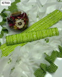 Chunri Lawn Shirt And Trouser With Chiffon Cutwork Cross Stitch Embroidered Dupatta 3PC Dress