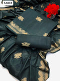 Lawn Fabric Banarsi Jacaurd Work Shirt With Banarsi Lawn Jacaurd Dupptta And Along Banarsi Lawn Booti Trousers 3Pc Dress
