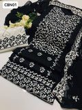 Lawn Cotton Fabric Computer Bareeza Work Shirt With Chiffon Embroidery Work Dupatta And Lawn Cotton Embroidery Trouser 3Pc Dress