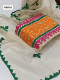 Soft Tissue Fabric Hand Made Applick Heavy Jaal Work Shirt With Same Colour Embroided Applick Boti Dupatta 2Pc Dress
