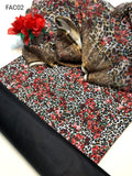 Monar Lawn Fabrics Digital Printed Shirt With Monar Lawn Self Digital Printed Dupatta And Plain Kataan silk Trouser 3Pc Dress