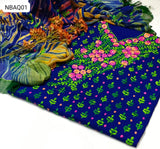 Pure Lawn Hande Made Afgani Gala & paka Gala Neet Work Shirt With Lawn Plain Trouser And Chiffon Embroidery crush Tei & Dei Dupatta 3Pc Dress