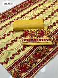 Lawn Fabric Print Shirt With Lawn full phulkari Embroidery Work Dupatta And Lawn palzu Karahi Work Trouser 3Pc Dress