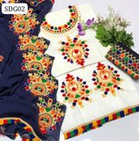 Lawn Cotton Fabric Aari Handi Galla Daman Work Shirt With Chiffon Embroidery Dupatta And Lawn Embroidery Trouser 3Pc Dress