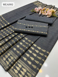 Soft Cotton Khadi Fabric Bindi Barosha All Over Medium Dark Shades Shirt With Soft Khadi Bubble Badar Duppata And Soft Cotton Khadi Plain Trouser 3Pc Dress With 3 Button